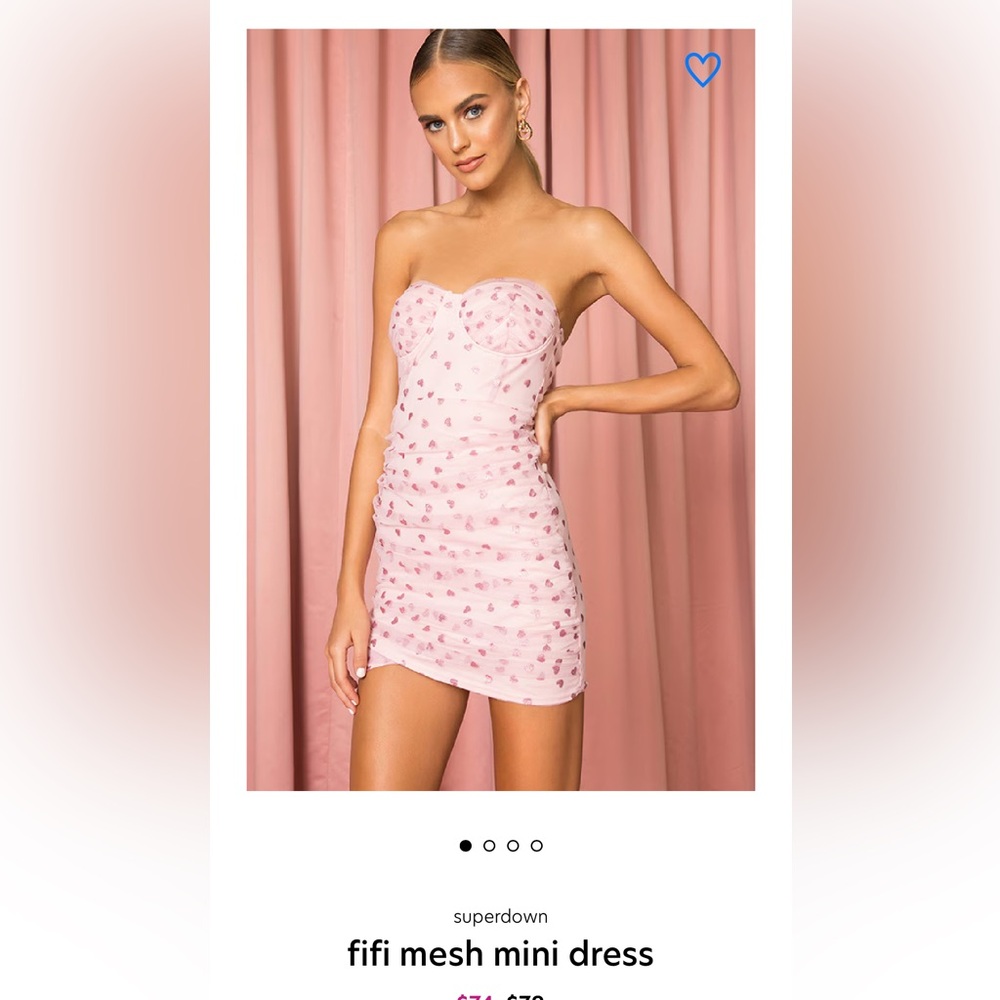 Superdown Light Pink Strapless Dress